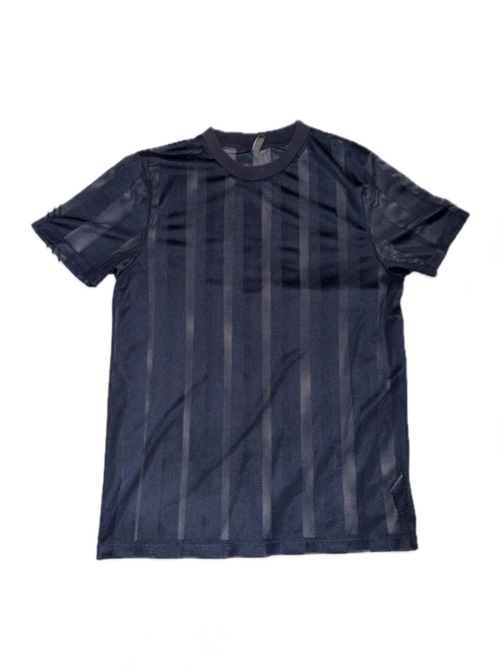ASOS Men's Navy Short-Sleeve Striped Mesh Tee